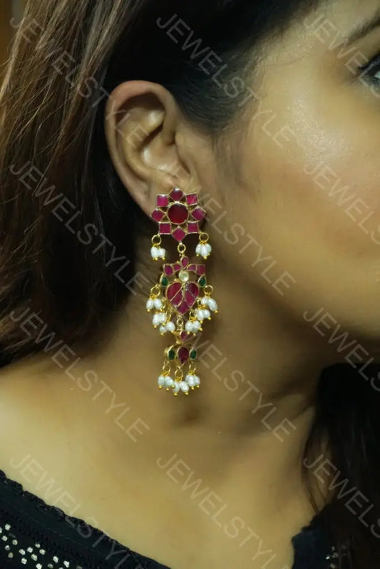 Kundan earrings(Preorder) 1-424 JEWELSTYLE